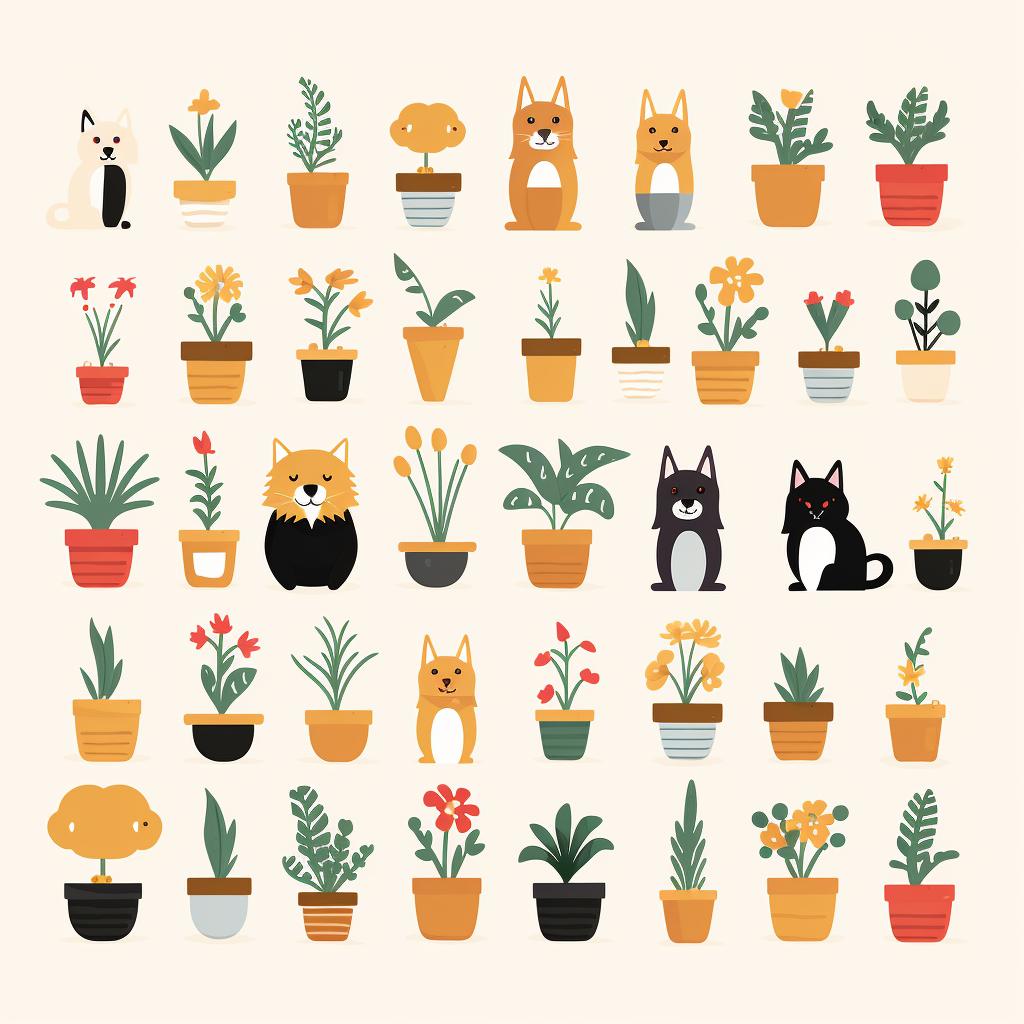A selection of pet-safe, drought-resistant plants.