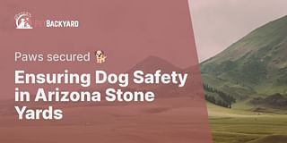 Ensuring Dog Safety in Arizona Stone Yards - Paws secured 🐕