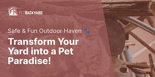 Transform Your Yard into a Pet Paradise! - Safe & Fun Outdoor Haven 🐾