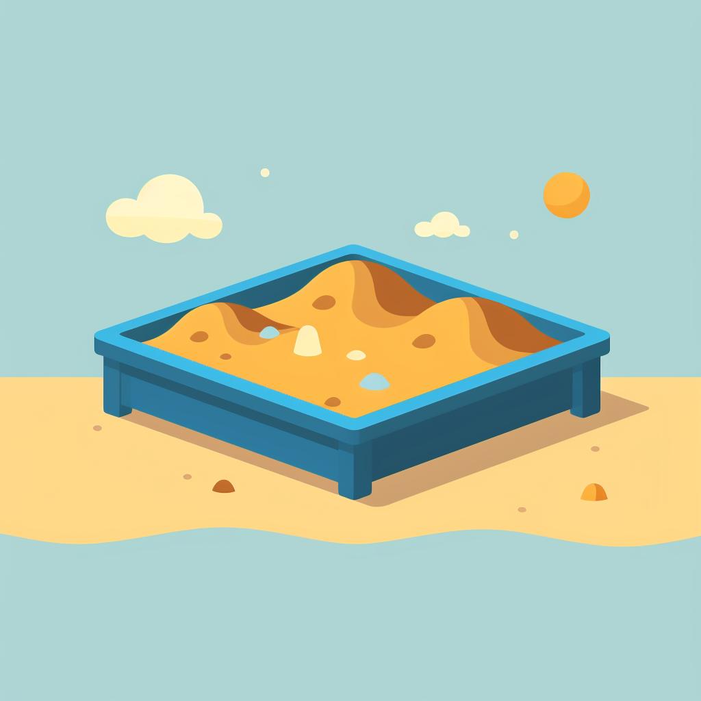 A sandbox filled with play sand